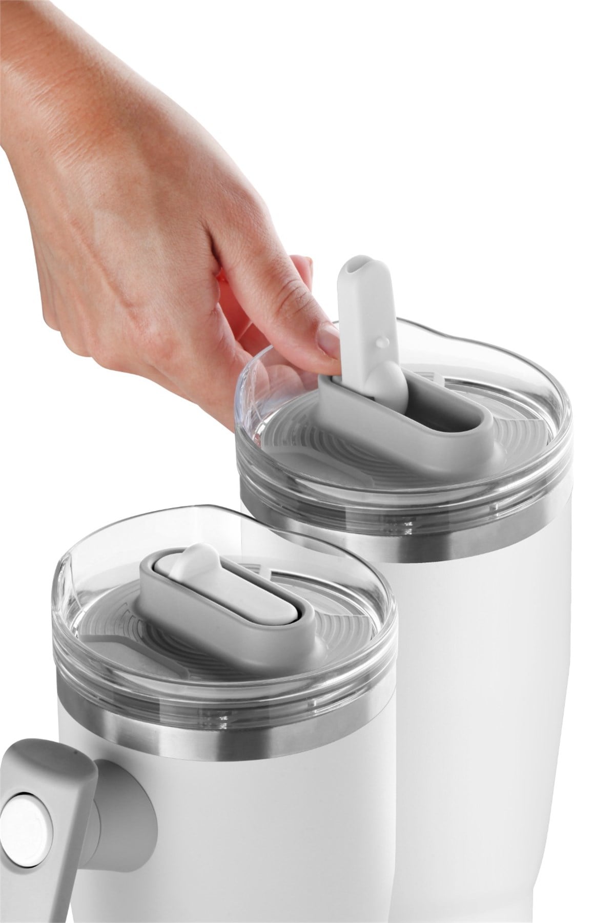 Fika Lumi Döner Kulplu Termos 950 Ml - Beyaz