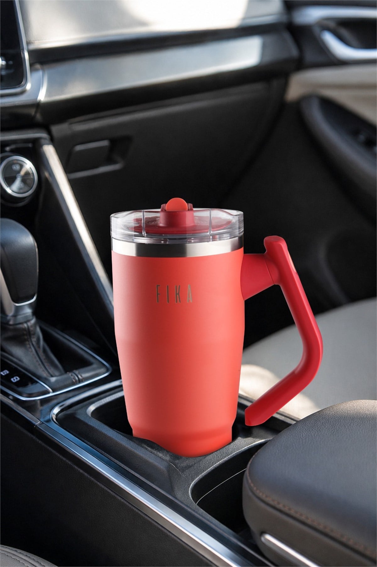 Fika Lumi Döner Kulplu Termos 950 Ml - Kırmızı