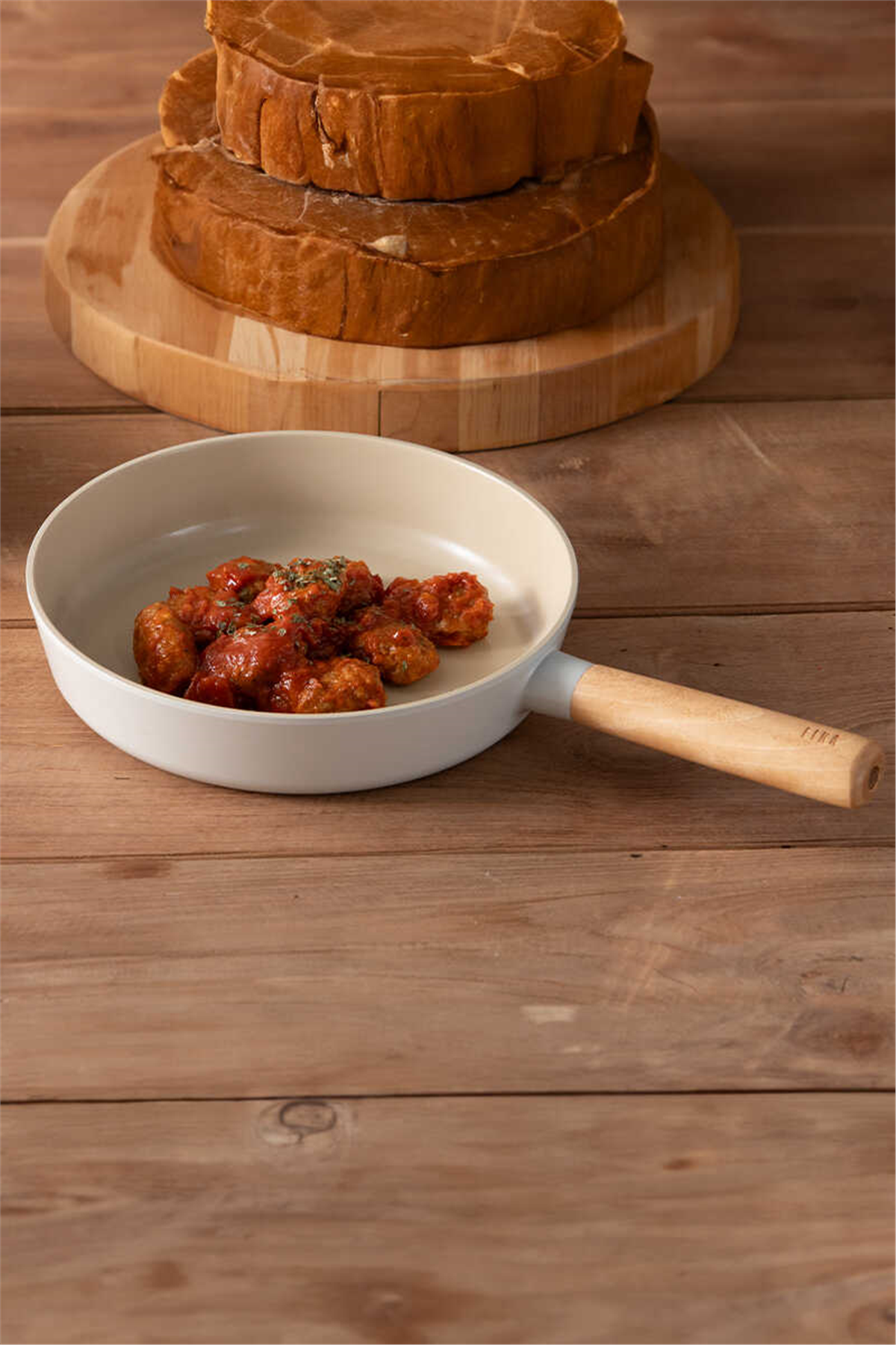 Fika Seramik Kaplama Tava 24 CM - Bej
