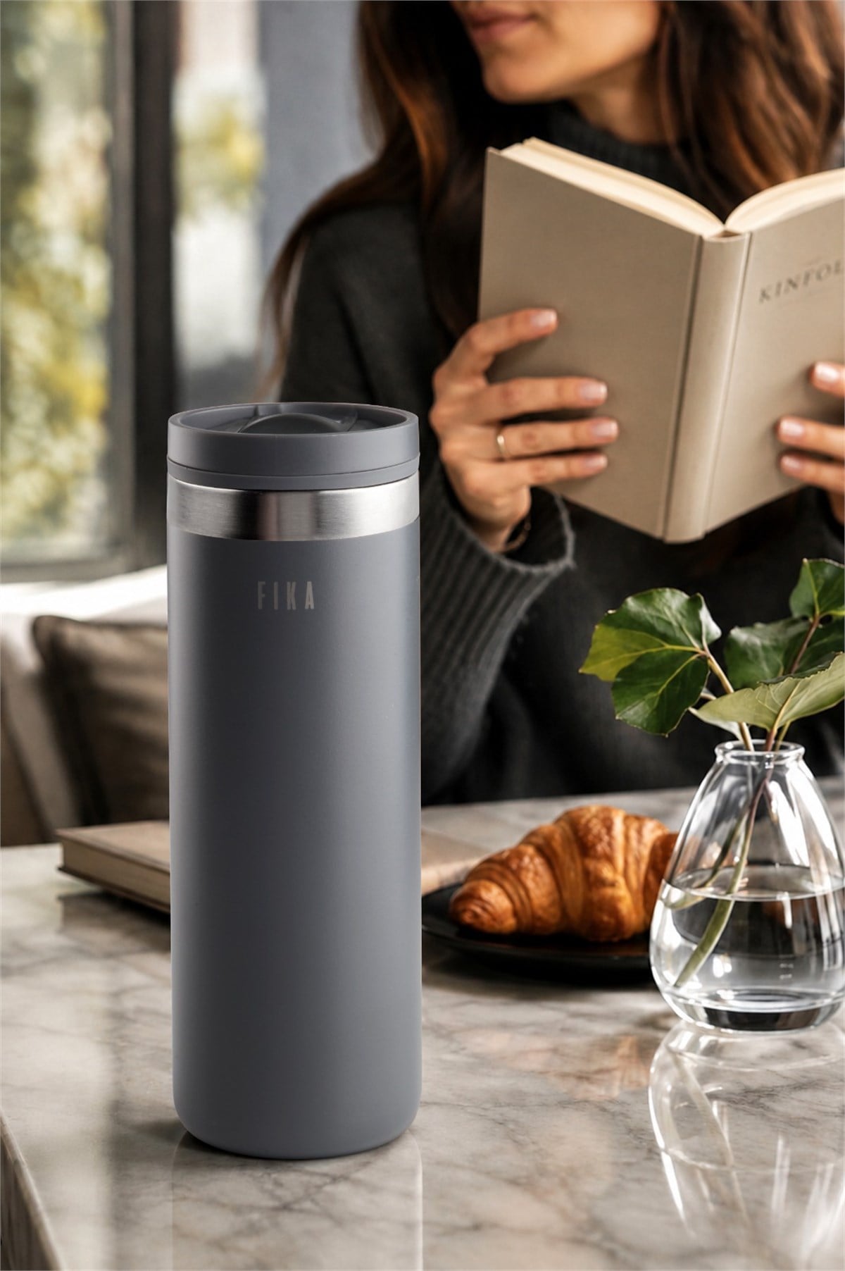 Fika Tauko Termos Bardak 470ml - Antrasit