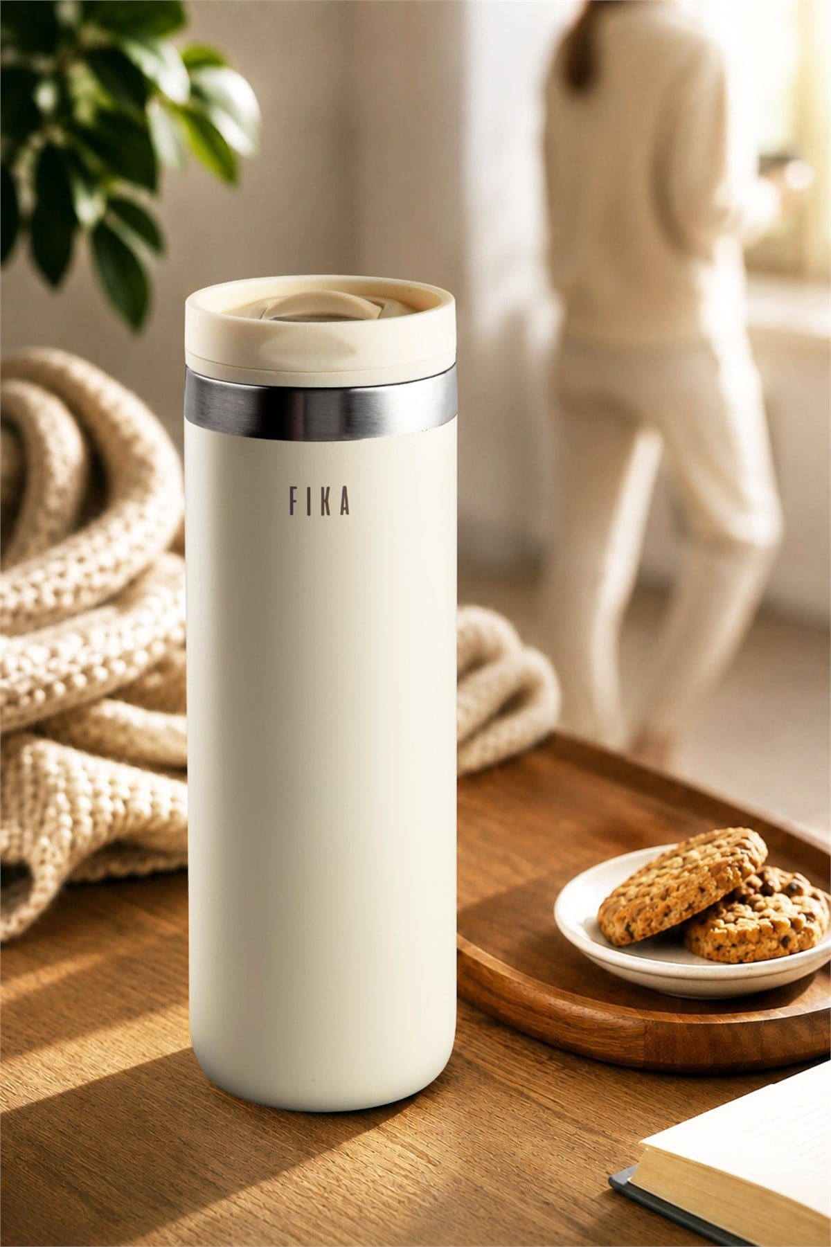 Fika Tauko Termos Bardak 470ml - Bej