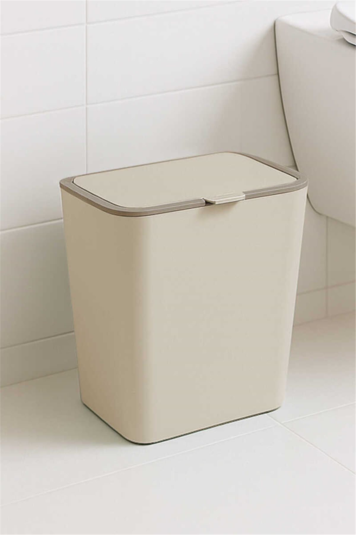 Flip 6 LT Banyo Mutfak Tezgah Üstü Çöp kovası - Bej
