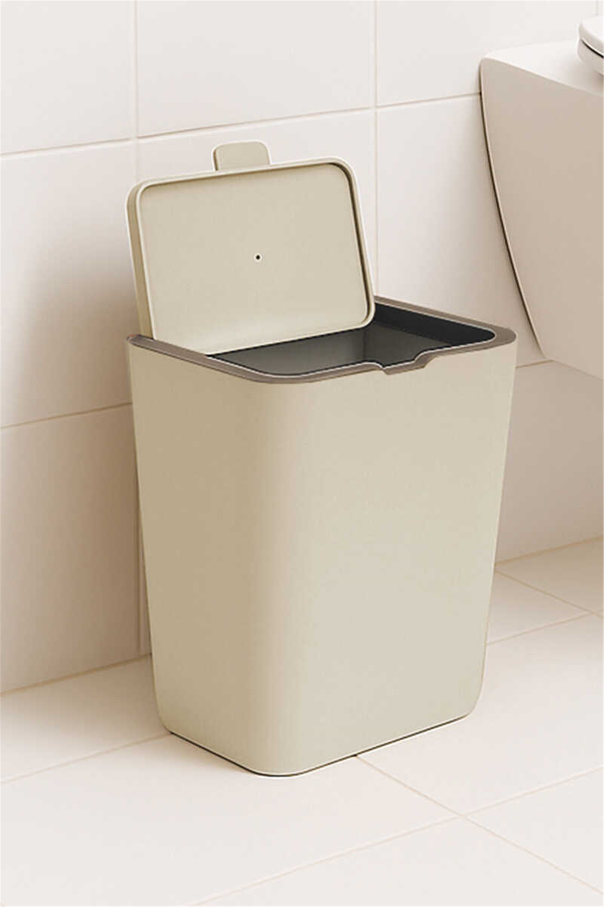 Flip 6 LT Banyo Mutfak Tezgah Üstü Çöp kovası - Bej