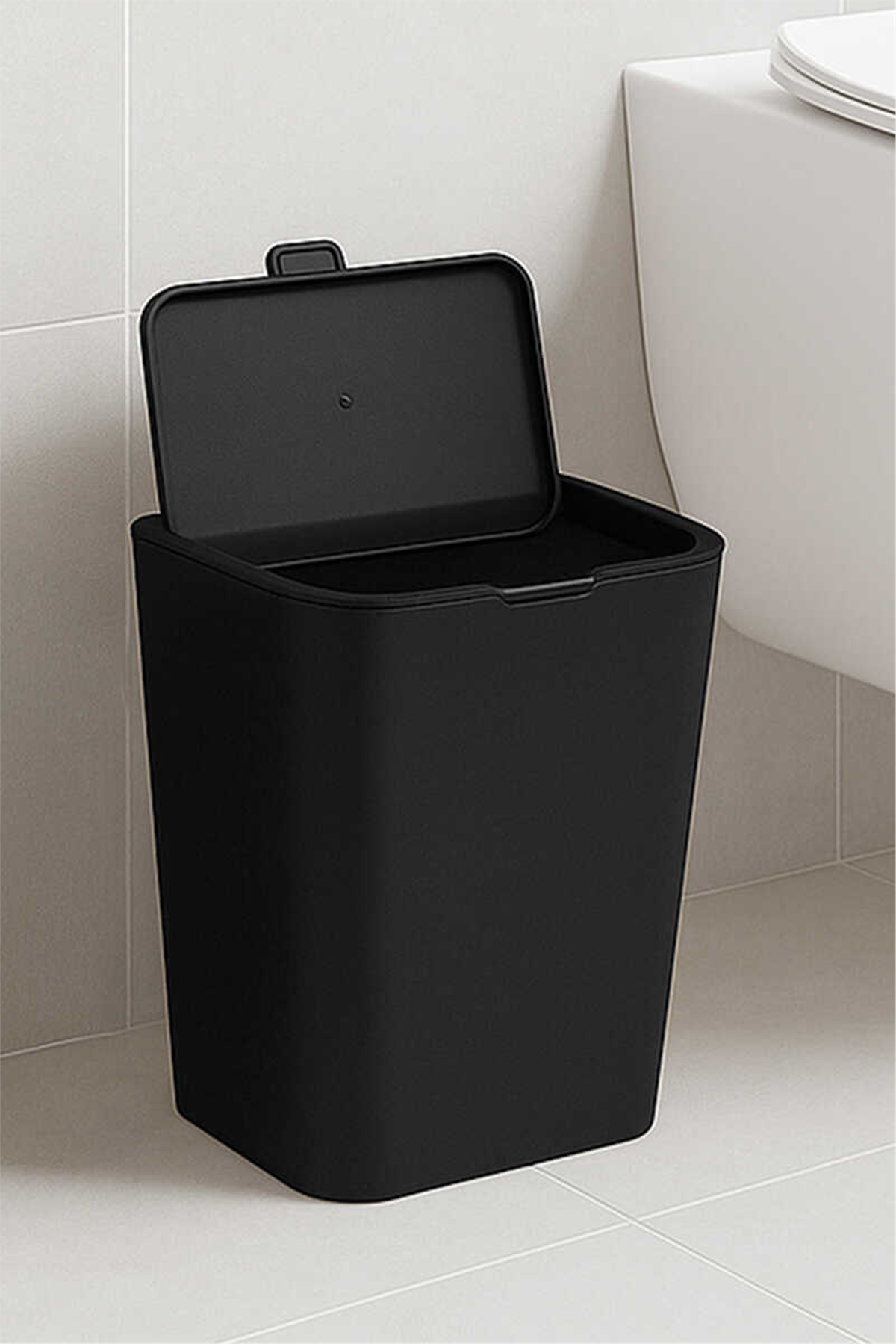 Flip Banyo Mutfak Tezgah Üstü Çöp kovası - Siyah