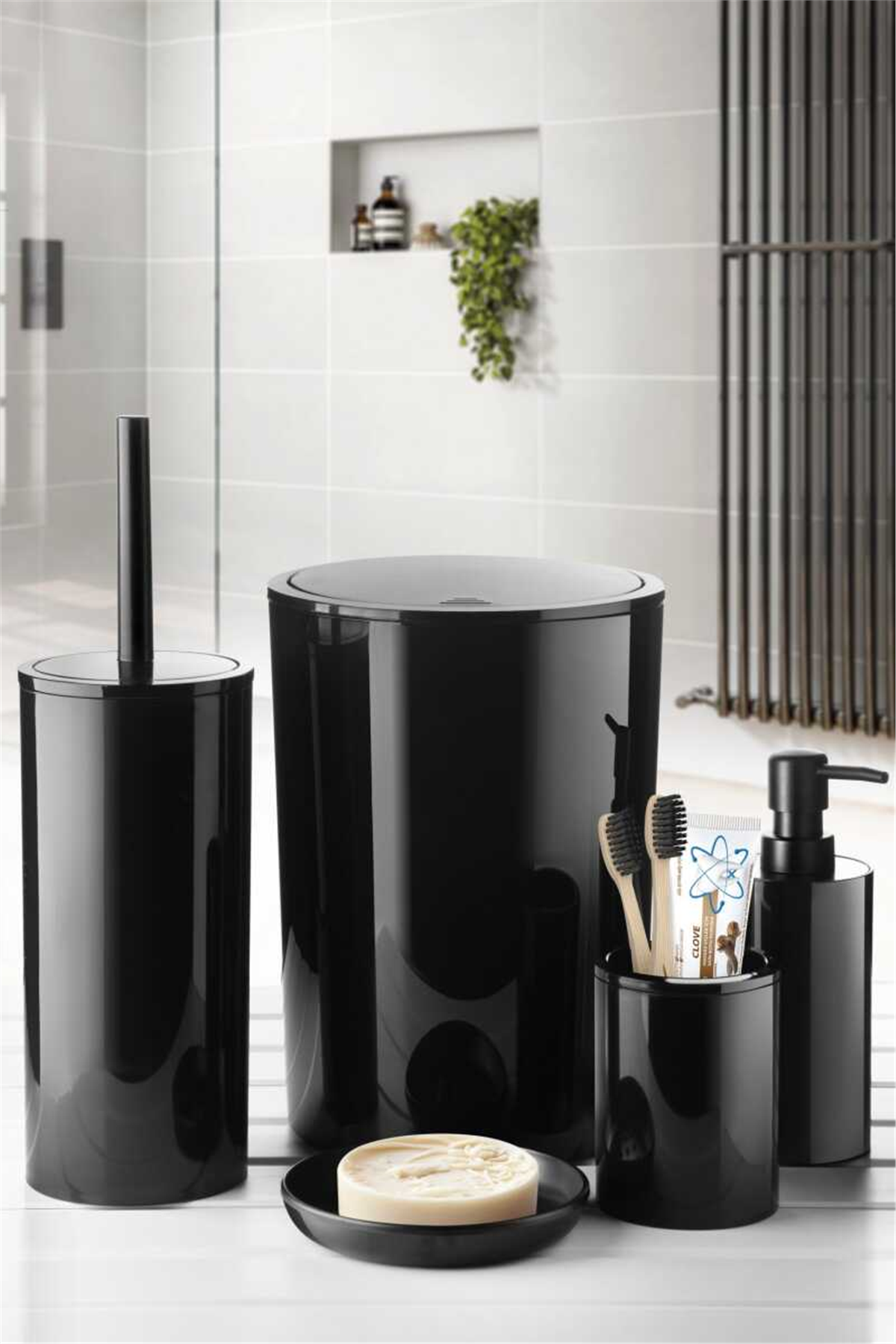 Flores 5li Banyo Seti - Siyah