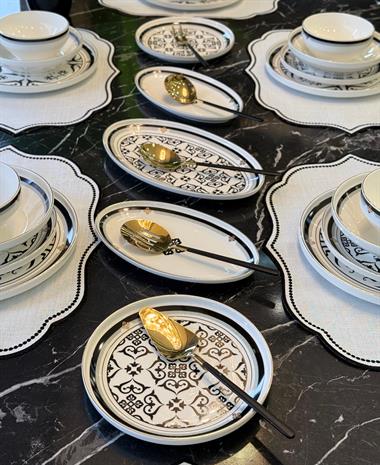 Hera Black 6 Kişilik 27 Parça Yemek Takımı