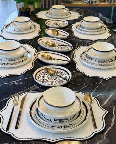 Hera Black 6 Kişilik 27 Parça Yemek Takımı