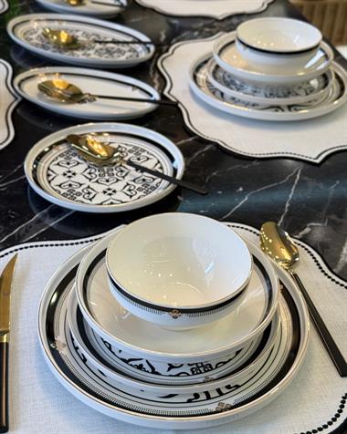 Hera Black 6 Kişilik 27 Parça Yemek Takımı