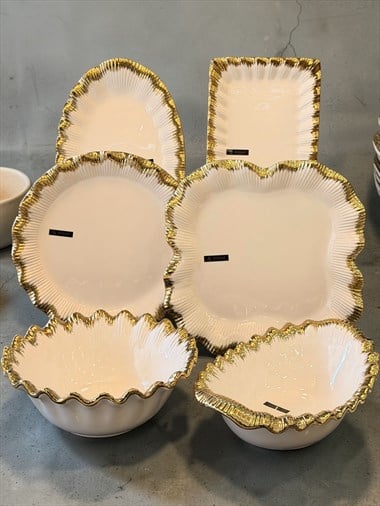 İstiridye Gold Lüks 6 Parça Servis Sunum Seti