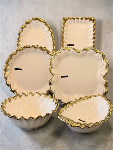 İstiridye Gold Lüks 6 Parça Servis Sunum Seti