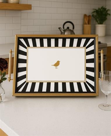 Iwon Black Bird Çerçeveli Tepsi