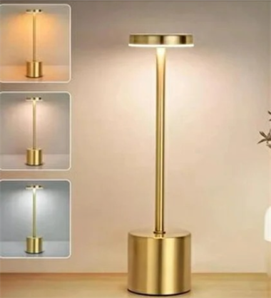 LED Masa Lambası Dokunmatik Şarj Edilebilir Masa Lambası Gold