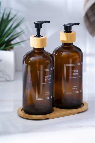 Louvre Bambu Standlı 2li Sıvı Sabunluk - 500 ml