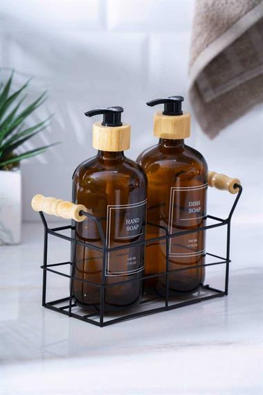 Louvre Metal Standlı 2li Sıvı Sabunluk - 500 ml