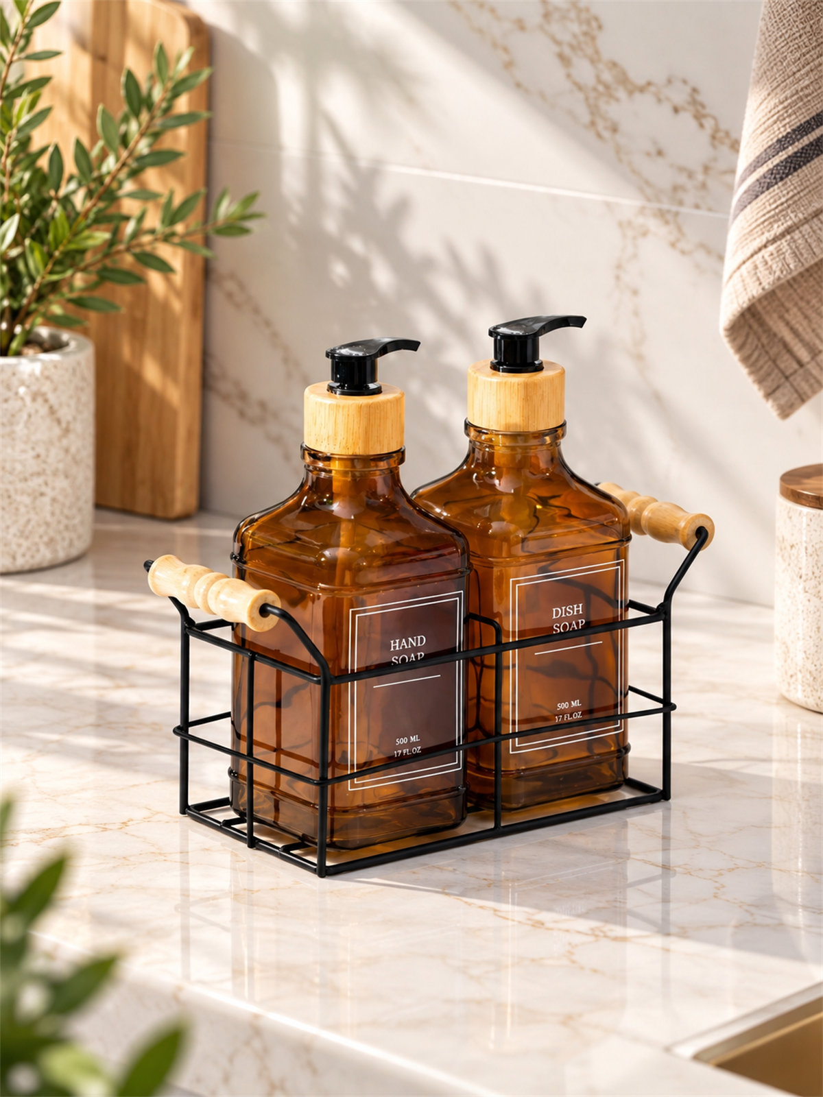 Louvre Metal Standlı 2li Sıvı Sabunluk - 500 ml
