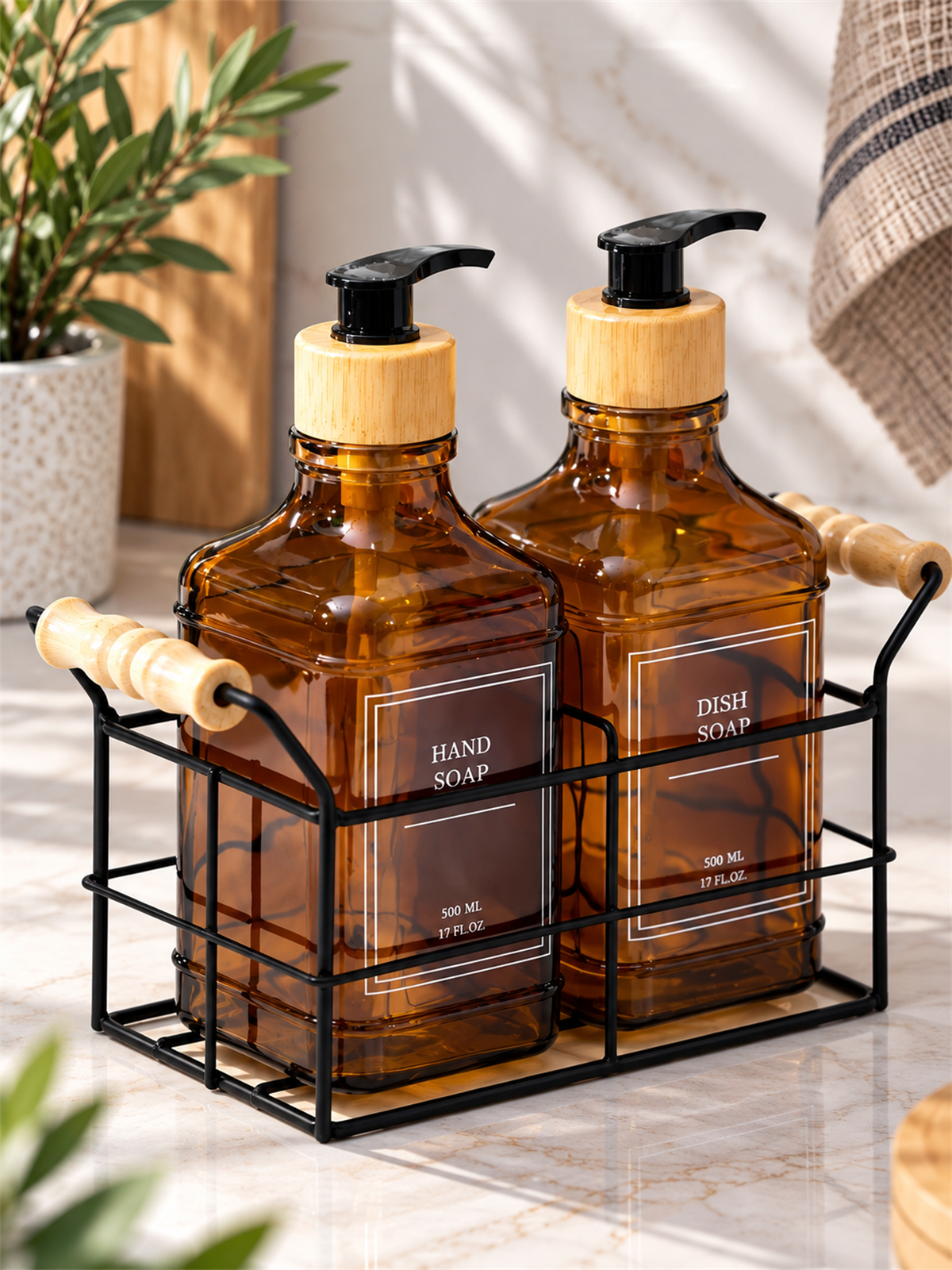 Louvre Metal Standlı 2li Sıvı Sabunluk - 500 ml