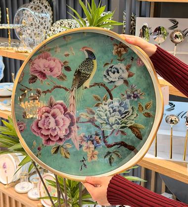 Lüks Akrilik Yuvarlak Tepsi Luna Edition 40*5