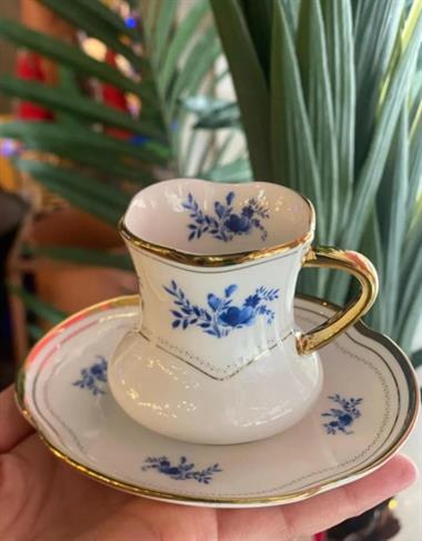 Lüx Porselen Jasmine Çiçekli 6 Lı Fincan Takımı