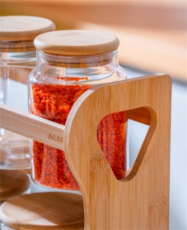 Malibu 9lu Bambu Stand Baharatlık Seti