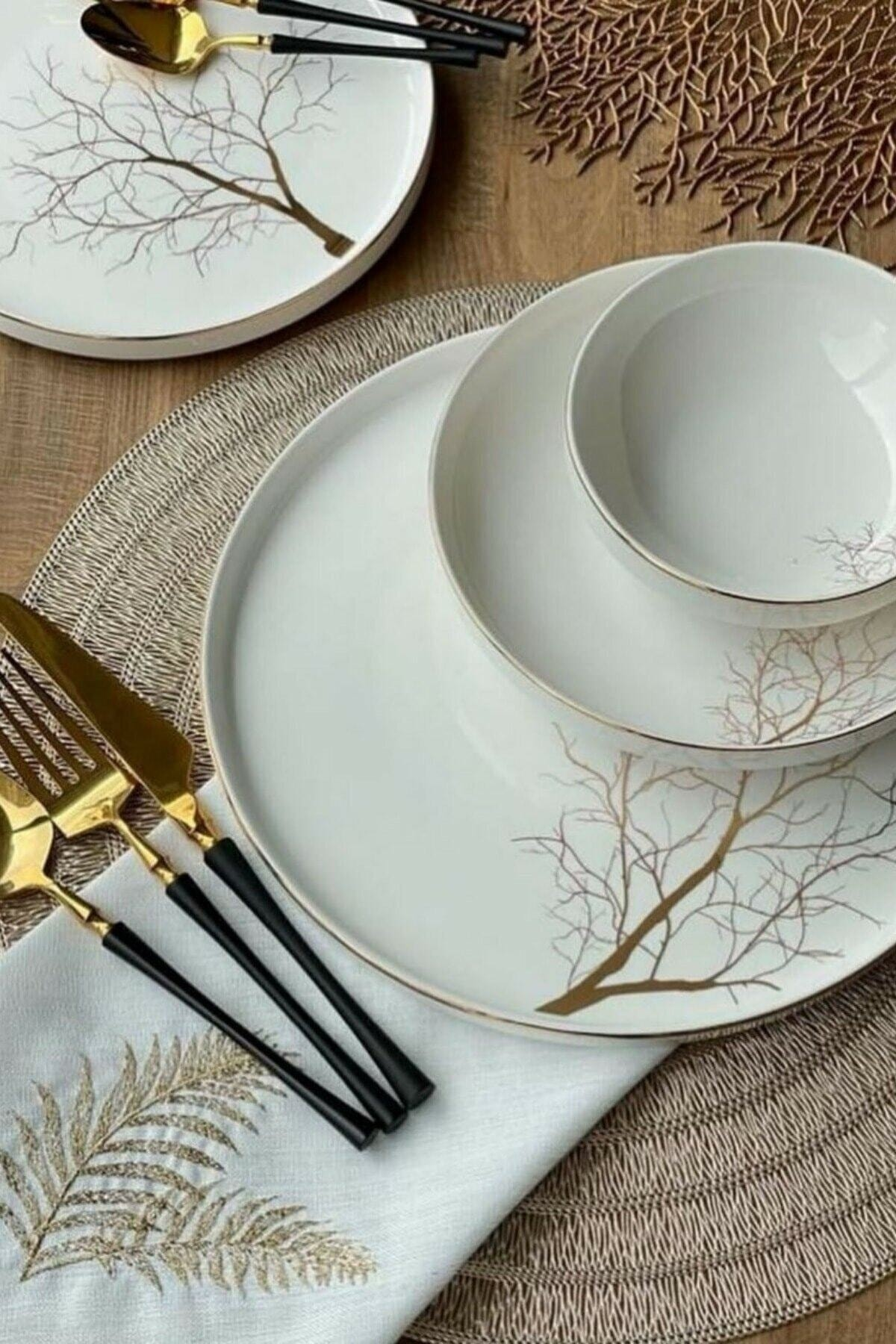Modern Tree 27 Parça 6 Kişilik Yemek Takımı