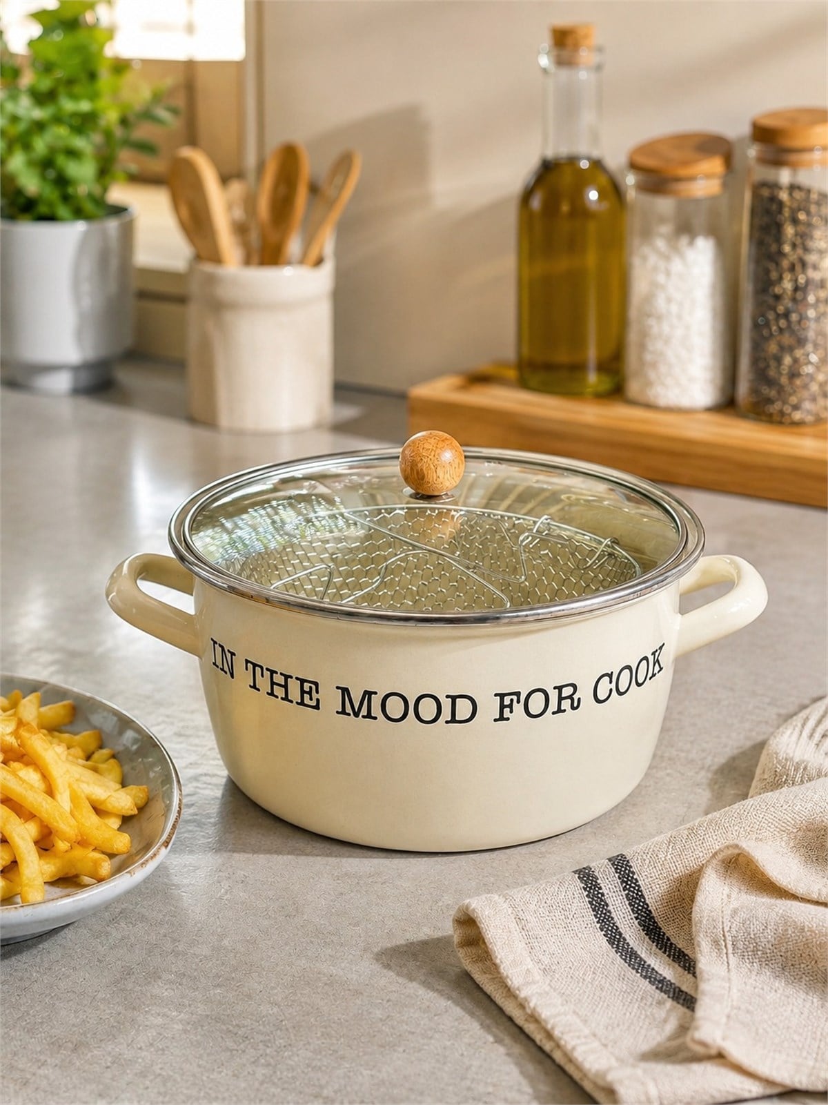Mood Serisi Emaye Kızartma Tencere 22cm