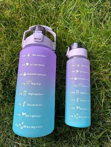 Motivasyonel 2li Su Matarası Su Şişesi Suluk 2 Lt 900ml Yavrulu Su Şişesi Sticker