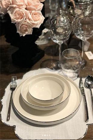 24 Parça Premium Modern Sufii Yemek Takımı Silver