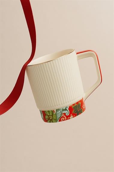 Onedekor Porselen Lüks Scarlet Red Kupa Gold 250ML