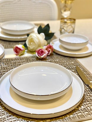 24 Parça Premium Modern Sufii Yemek Takımı Silver