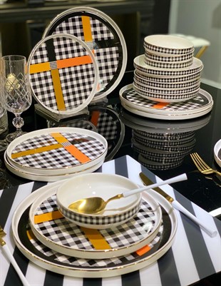 Onedekor Sufii Modern 24 Parça Bone Yemek Takımı Luke