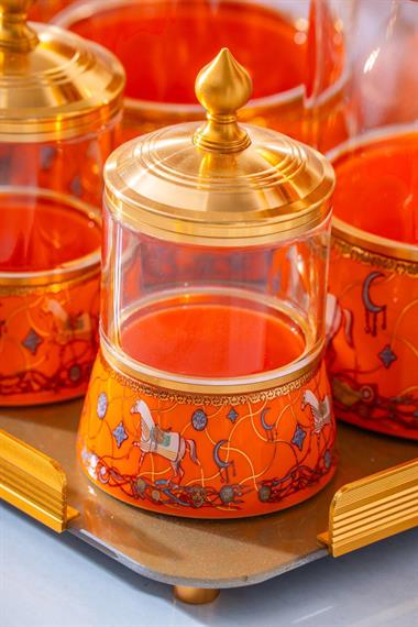 Passifolia 8 Parça Tepsili Cam Baharat Kavanoz Seti