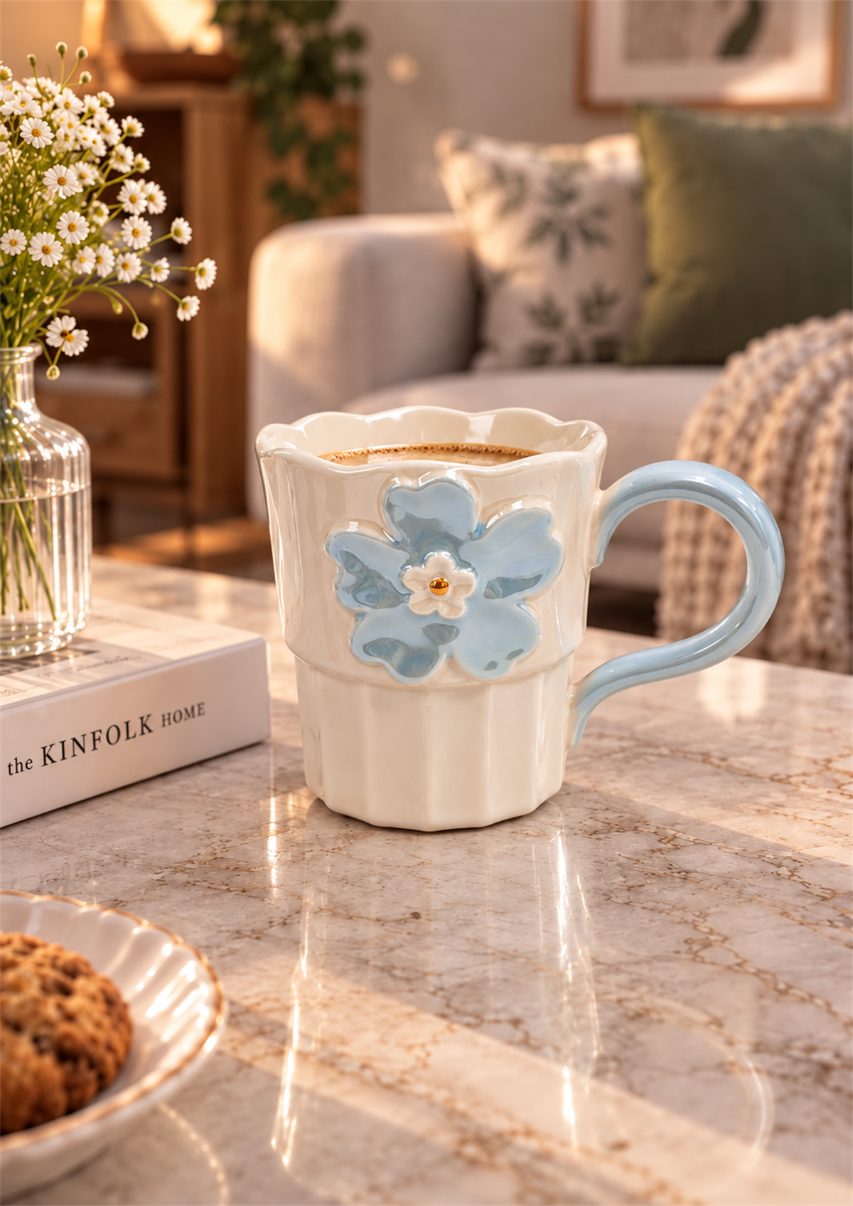 Petal Lüsterli İnci Porselen Kupa 360  ML