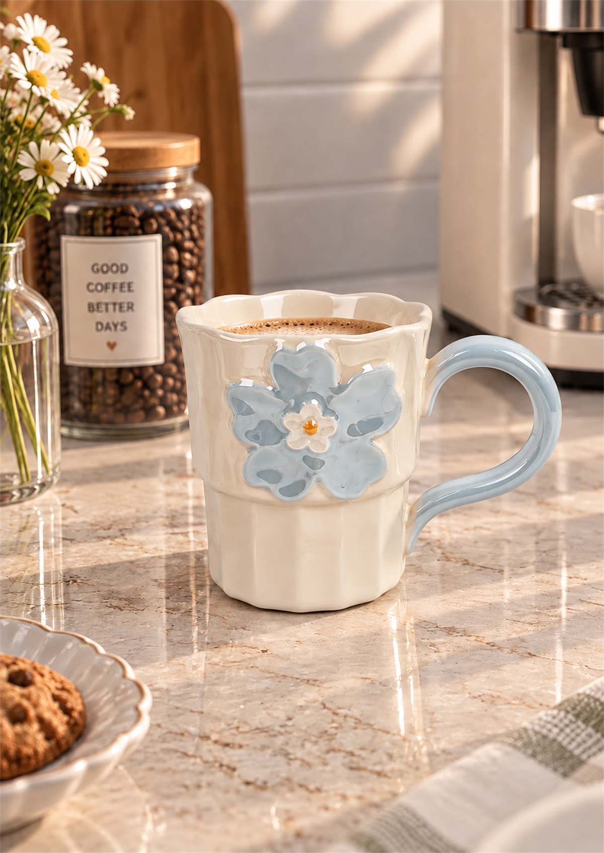 Petal Lüsterli İnci Porselen Kupa 360  ML