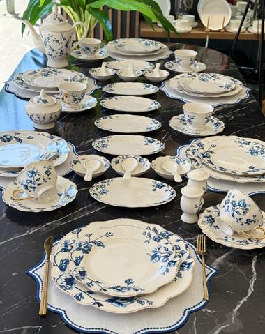 Rosa 6 Kişilik 48 Parça Porselen Kahvaltı Takımı 