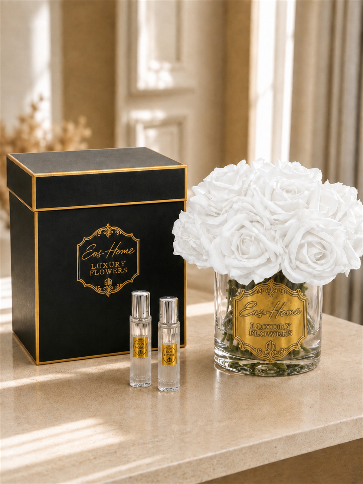 Rosemira On Güllü Parfümlü Dekoratif Çiçek – Beyaz 