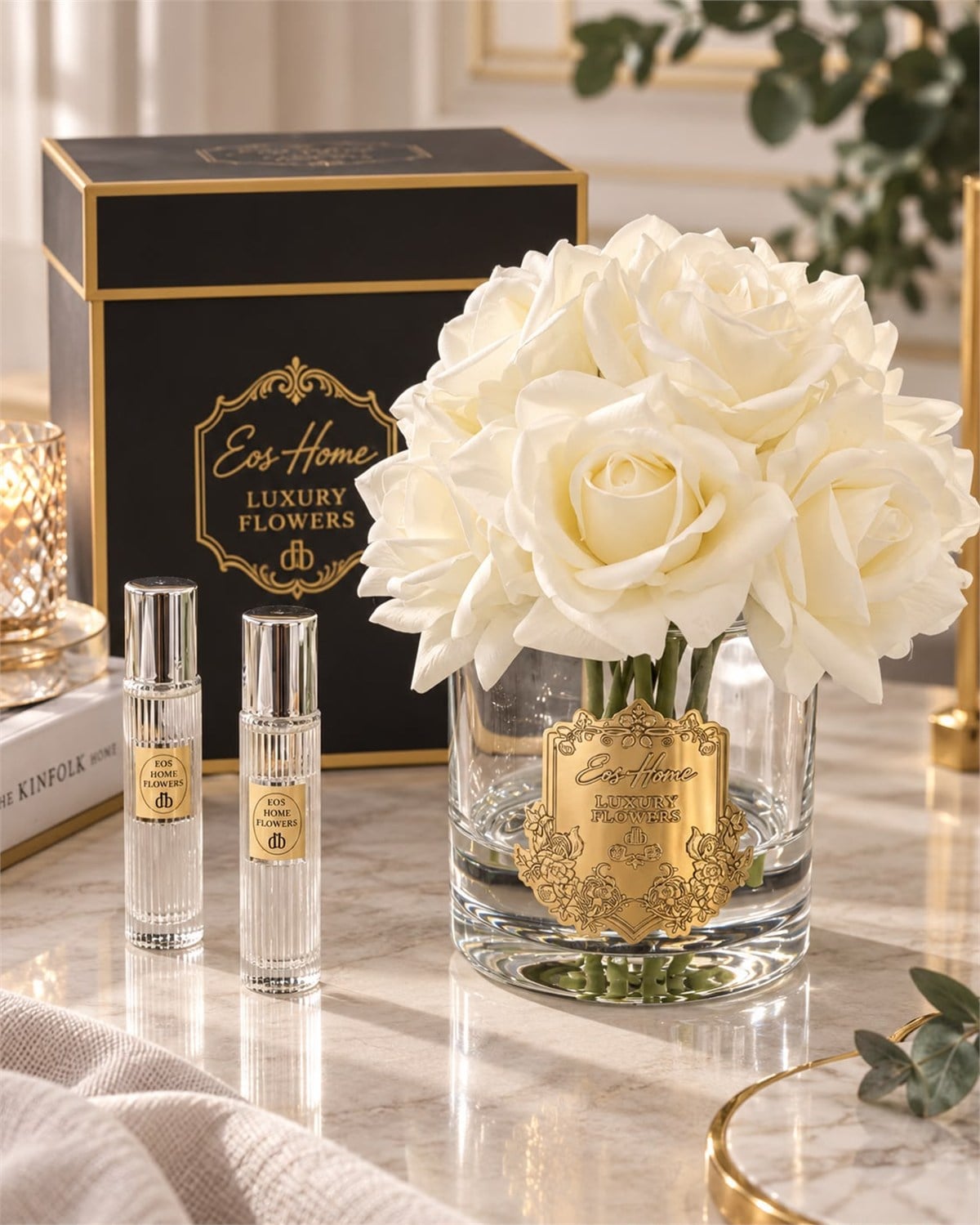 Rosemira On Güllü Parfümlü Dekoratif Çiçek – Beyaz 