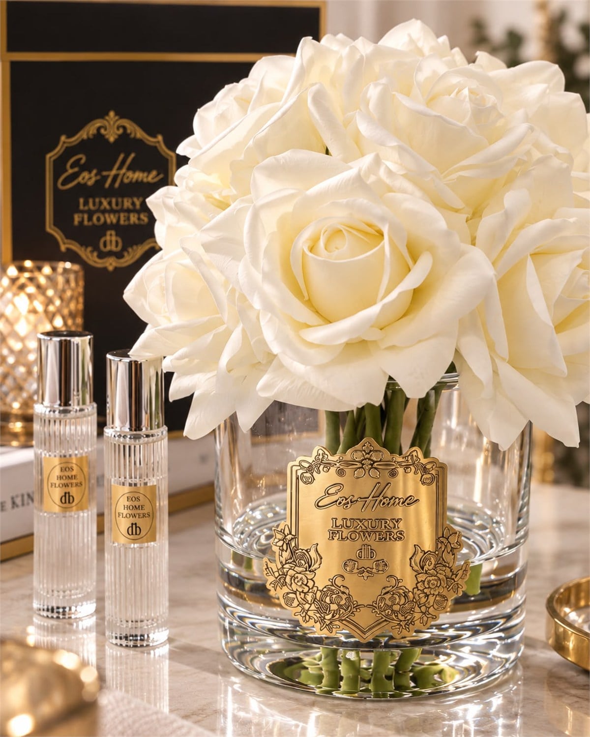 Rosemira On Güllü Parfümlü Dekoratif Çiçek – Beyaz 