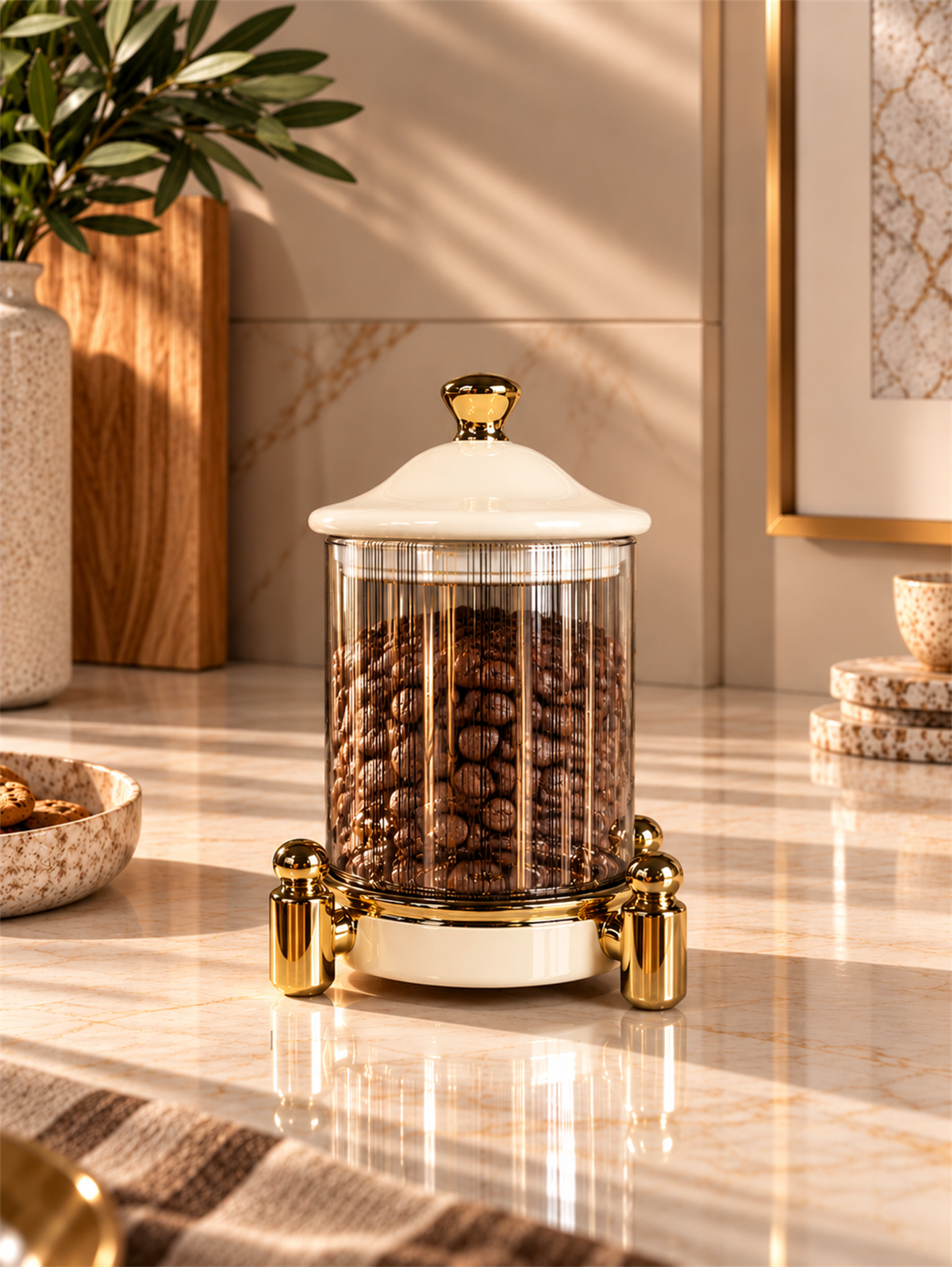Royal Gold Küçük Boy Dekoratif Cam Kavanoz
