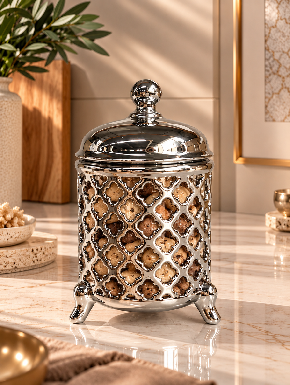 Silver Elegance Küçük Boy Dekoratif Kavanoz
