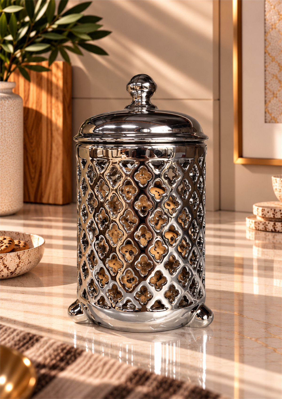 Silver Elegance Orta Boy Dekoratif Kavanoz
