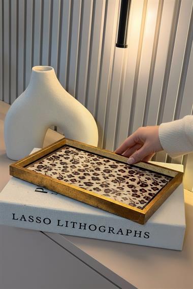 Tek kişilik Kahve Sunum Tepsisi Leopar