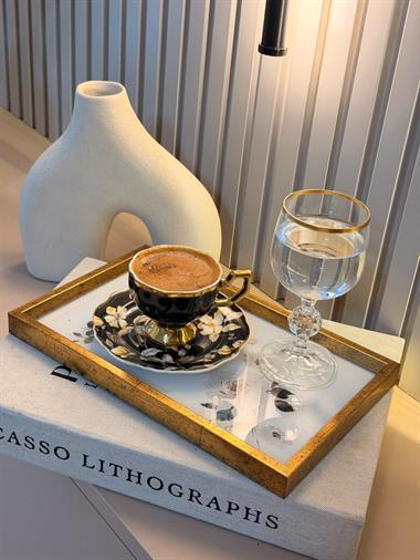 Tek kişilik Kahve Sunum Tepsisi White Calmness