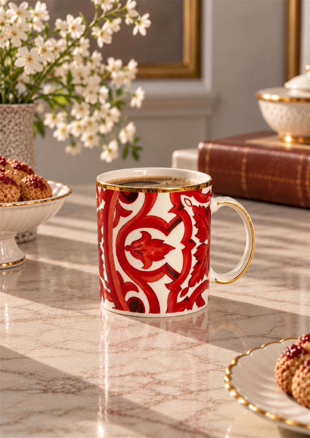 Tekli Porselen Latte Red Kupa 400 ml