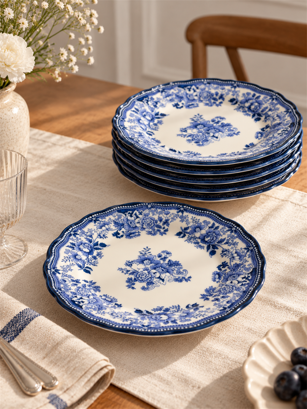 Velour Navy 6lı Porselen Pasta Tabağı
