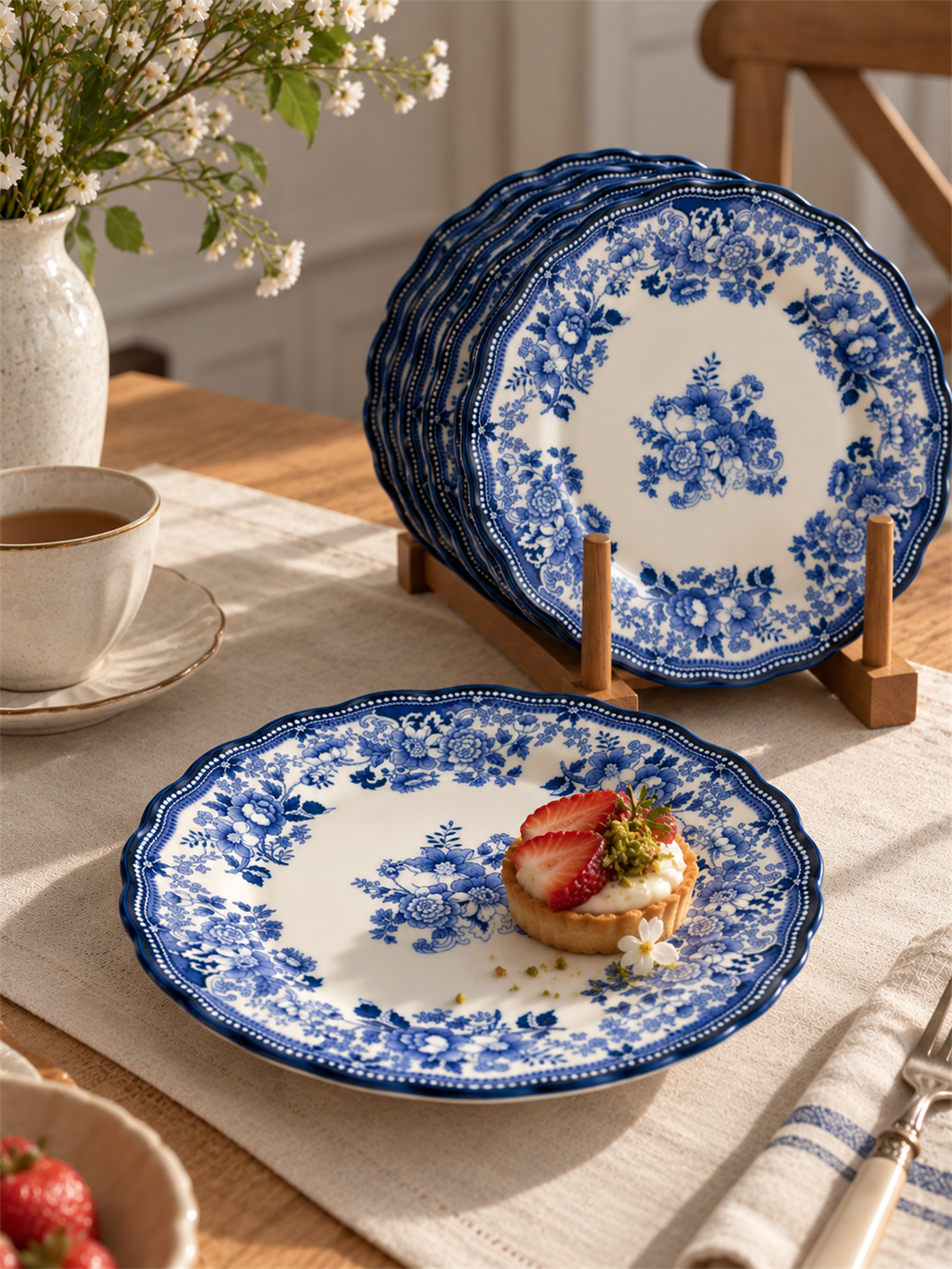 Velour Navy 6lı Porselen Pasta Tabağı