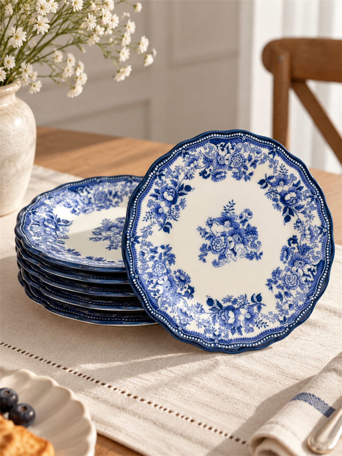 Velour Navy 6lı Porselen Pasta Tabağı