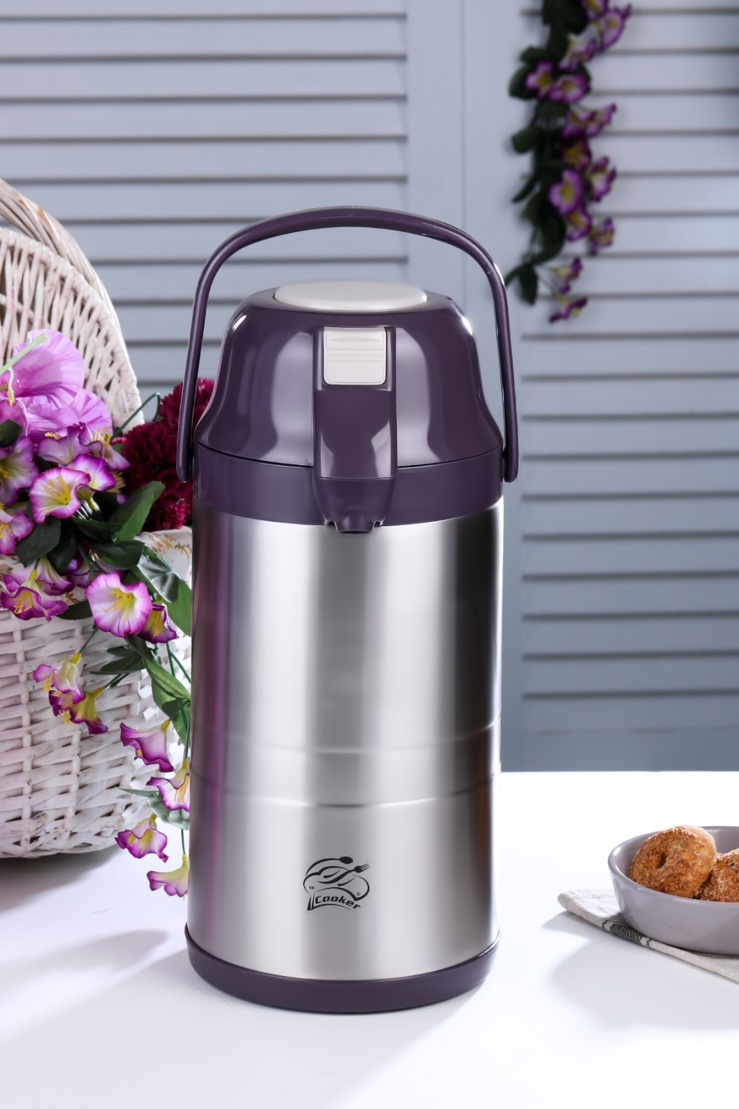 Cooker Paslanmaz Çelik Termos Mor 3.5Lt