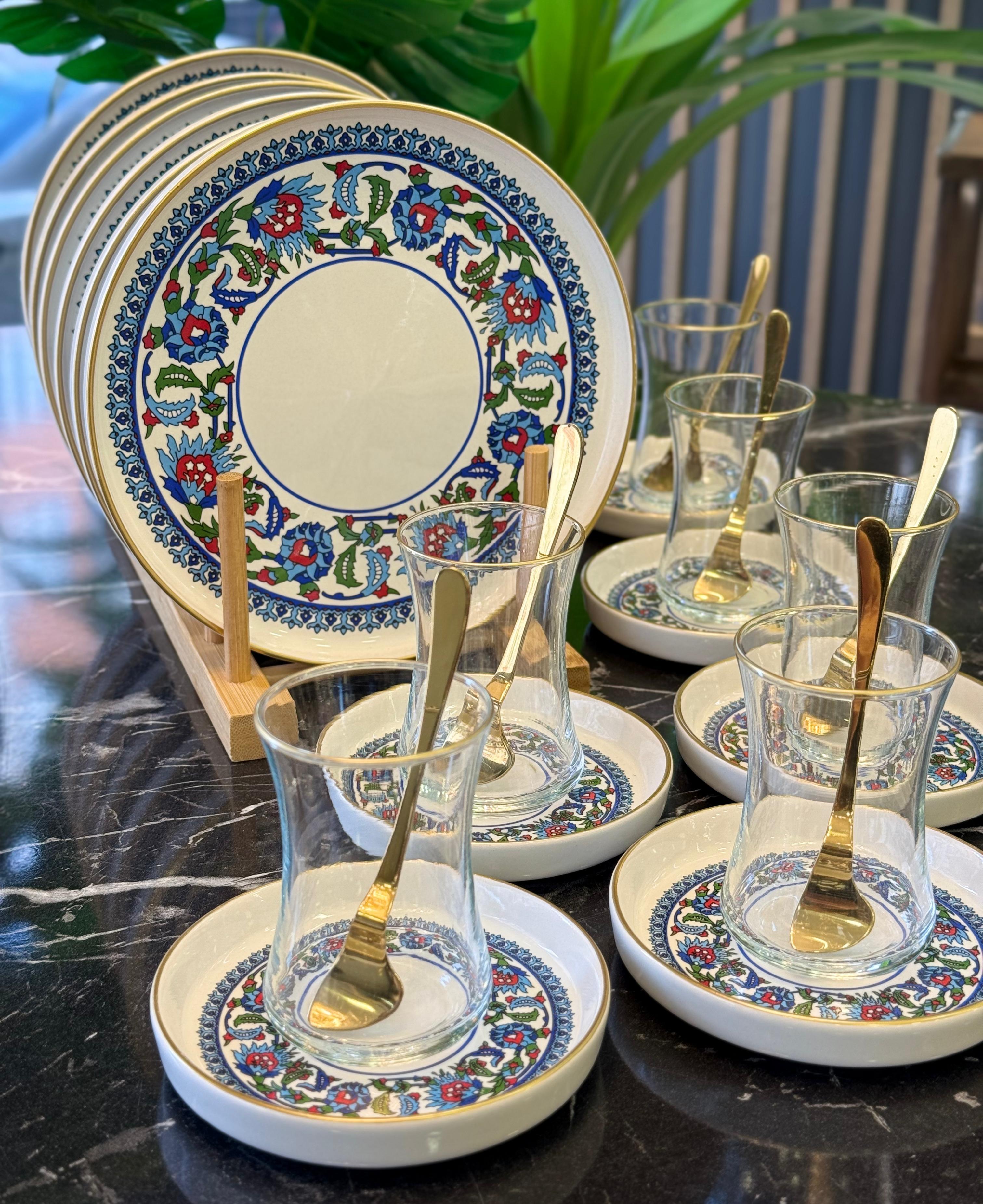 18 Parça Topkapı Pasta Çay Saati Seti Gold