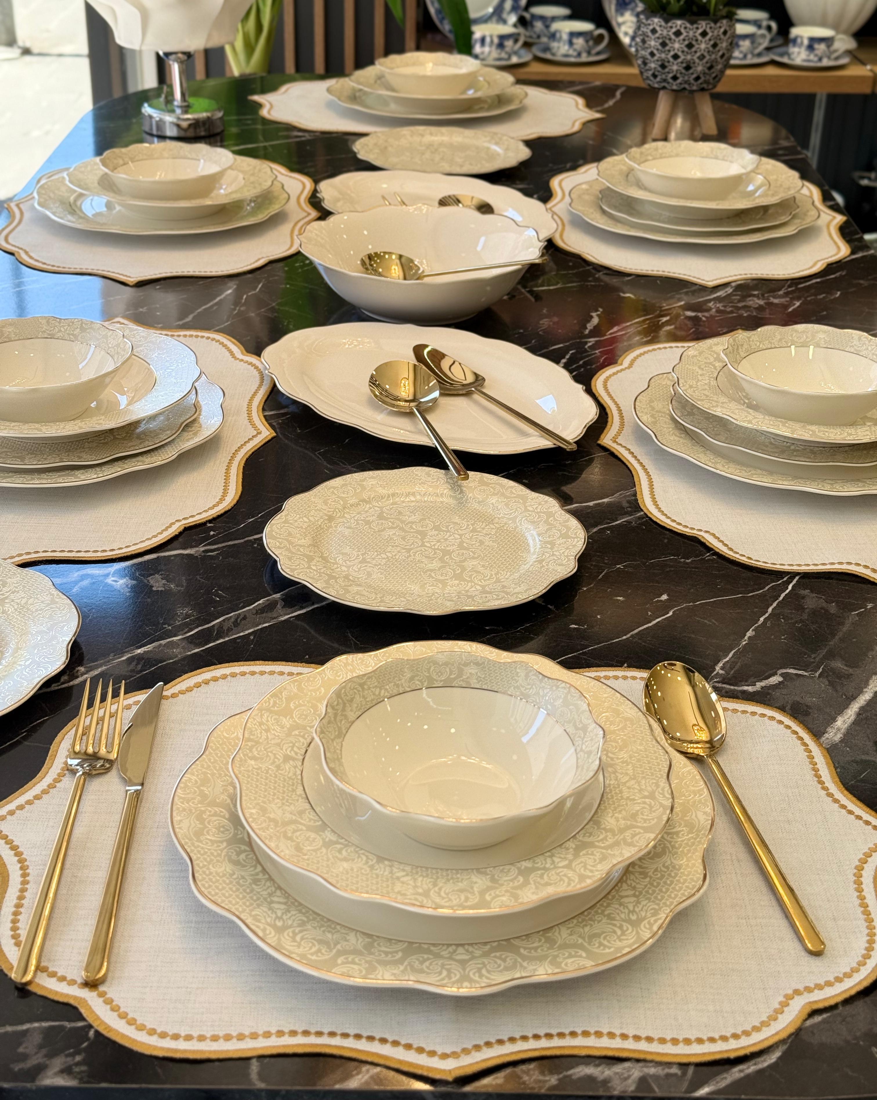 24 Parça Porselen Golden Grace Yemek Takımı