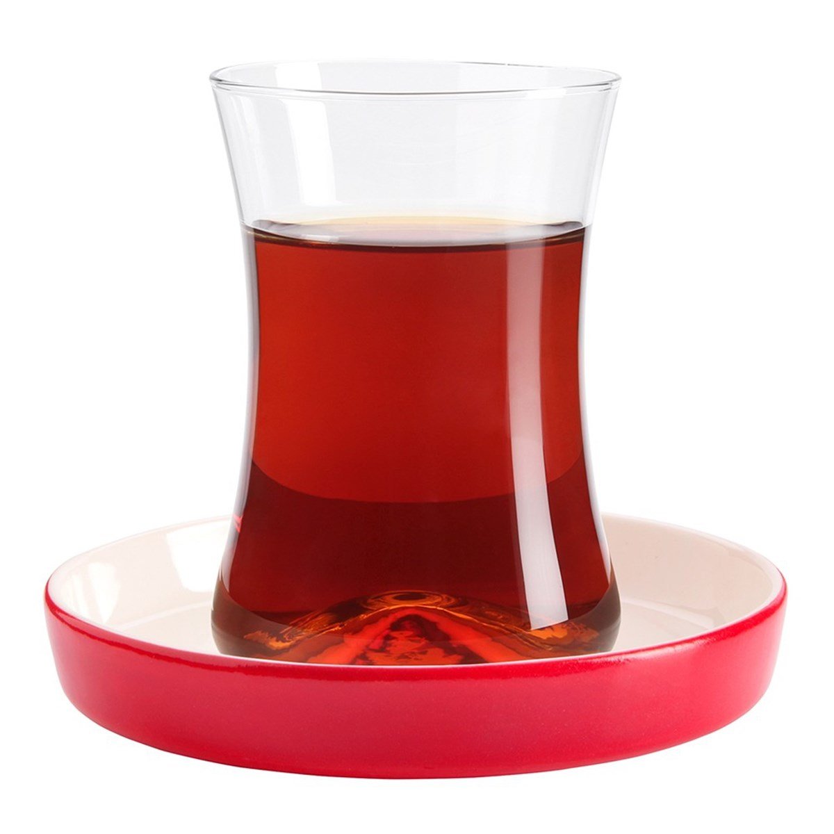 6'lı Koleksiyon Tiryaki Çay Seti Kırmızı